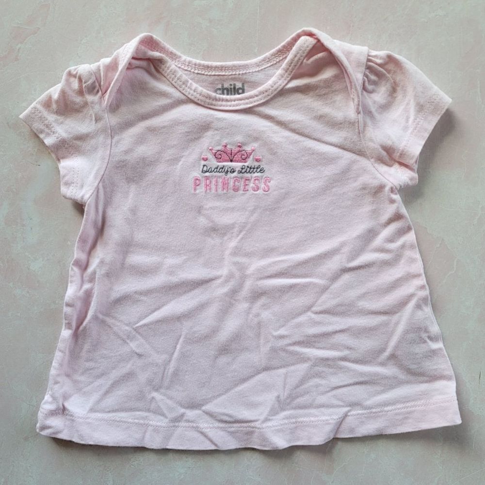 Child of mine carter's 6-9 month 100% cotton pink Daddys Little Princess embroid